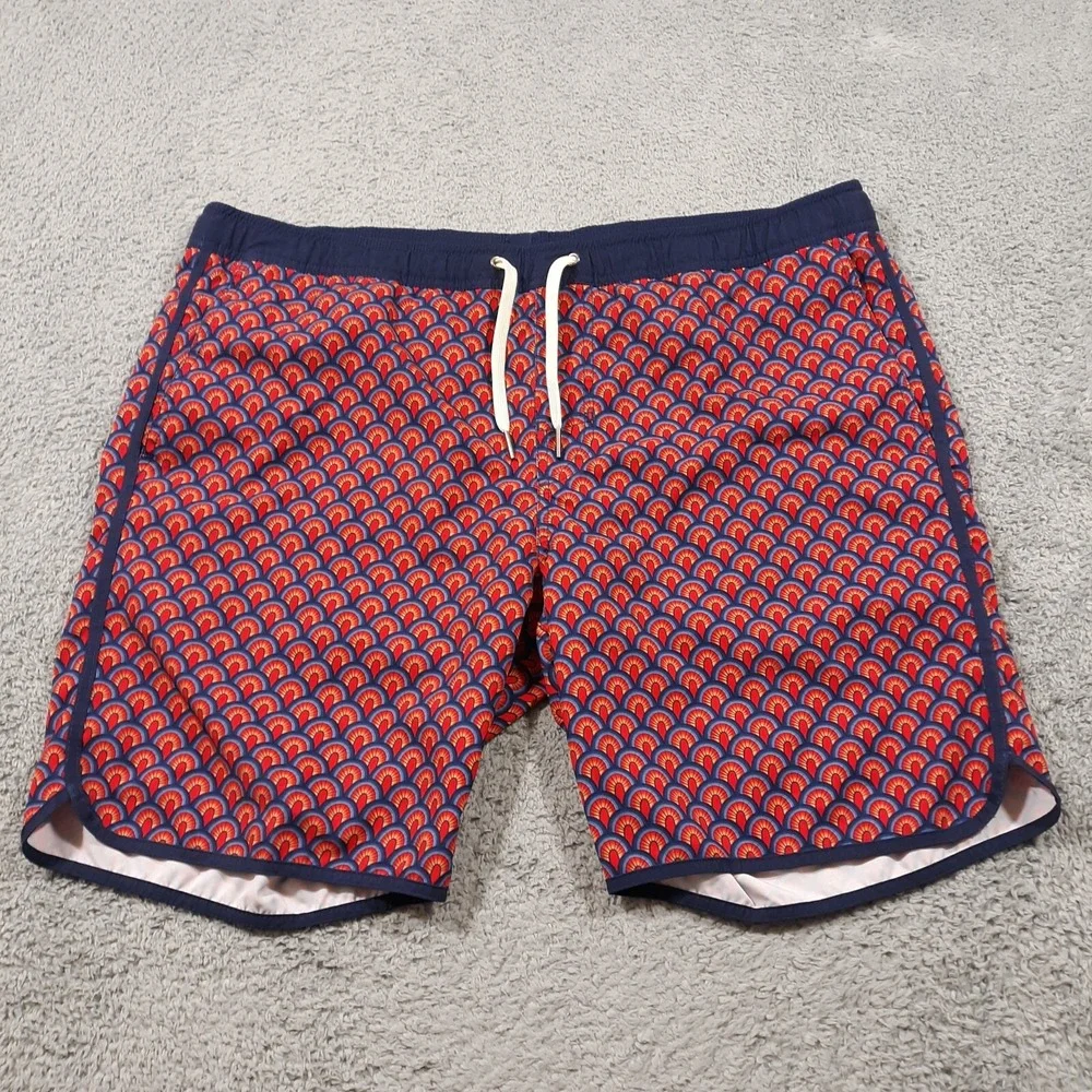 Fair Harbor Shorts Mens L Red Elastic Waist Lined Athletic Gym Beach Workout